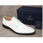 Pantofi Derby bărbați albi din piele naturală cu talpă neagră GKR103AB